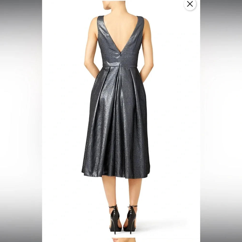 Cynthia Rowley Dree Jumpsuit in Metallic Charcoal - Size 6 - Picture 4 of 13